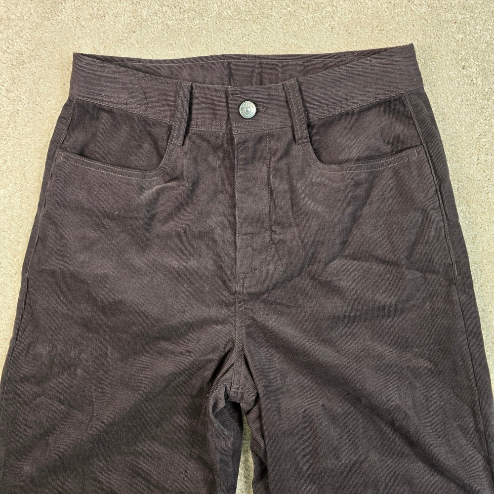Calvin Klein Jeans Womens Espresso Brown Corduroy Pants High Rise Straight 25 RG